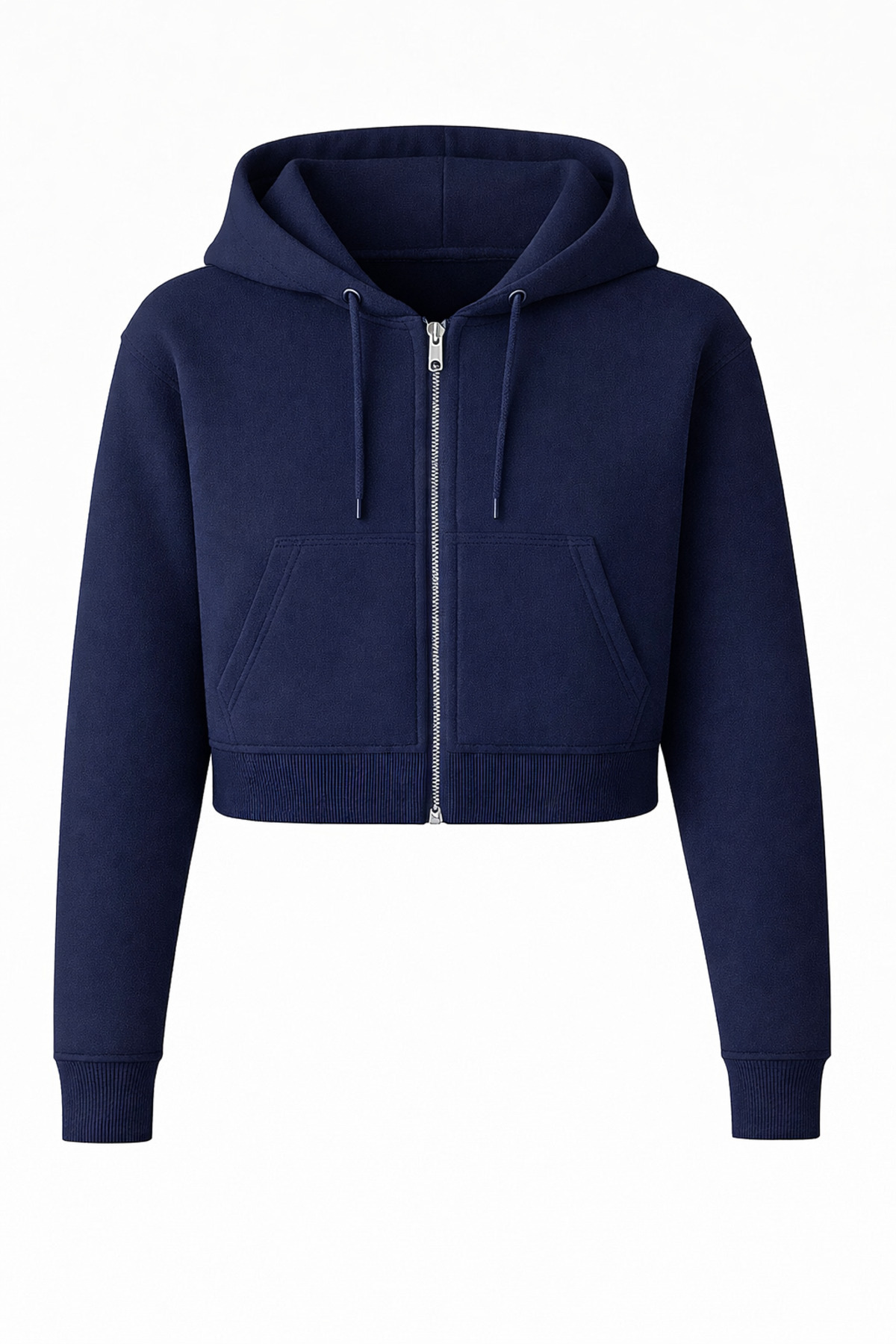 HAKKE  Üç İplik Fermuarlı Kapüşonlu Kısa HIRKA - Görsel 3