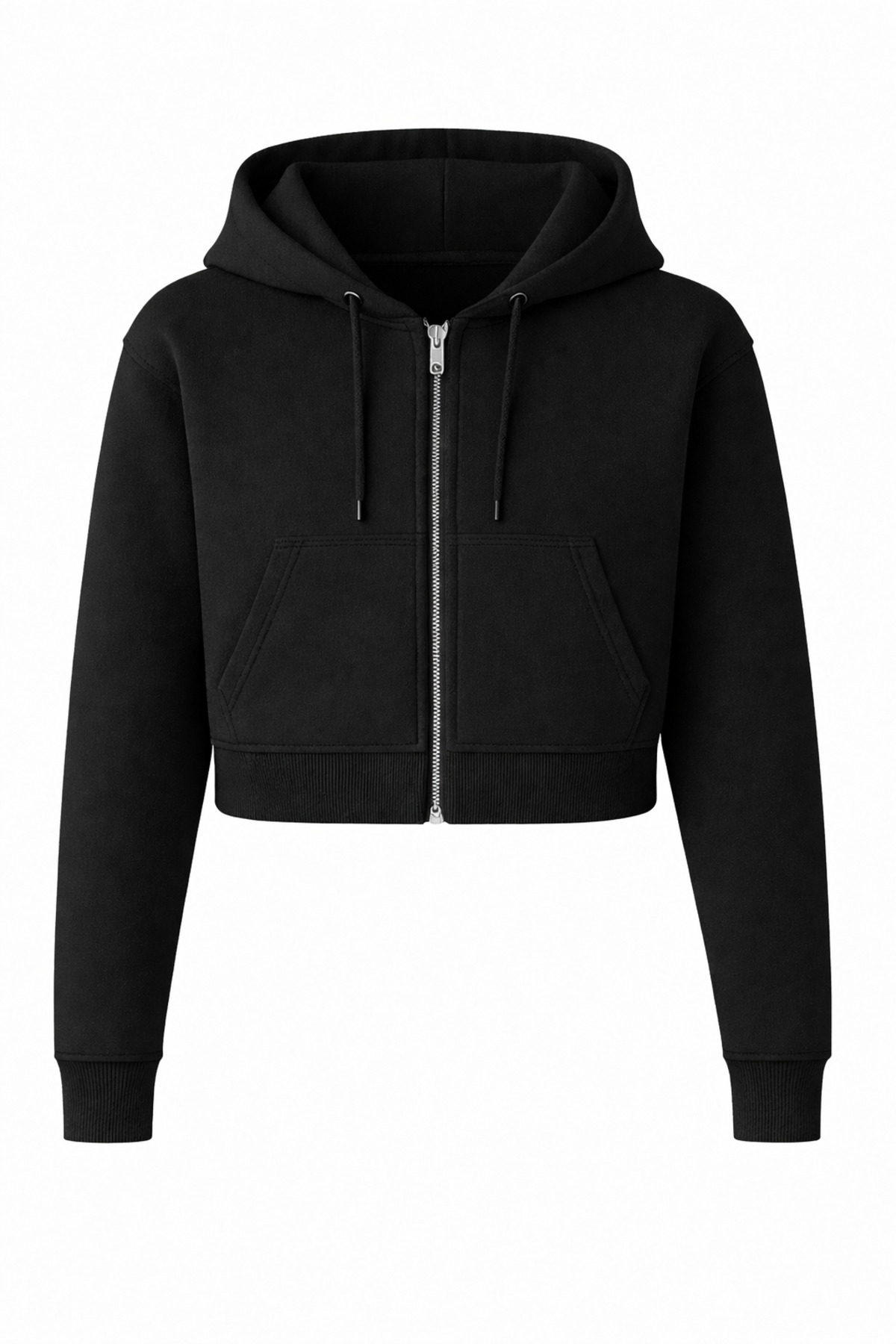 HAKKE  Üç İplik Fermuarlı Kapüşonlu Kısa SWEAT - Görsel 3