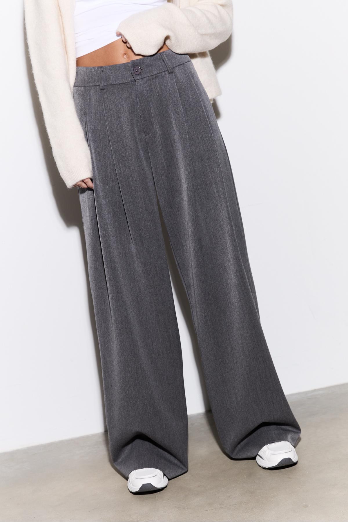 Stradivarius  Geniş paça pensli klasik pantolon - Görsel 2