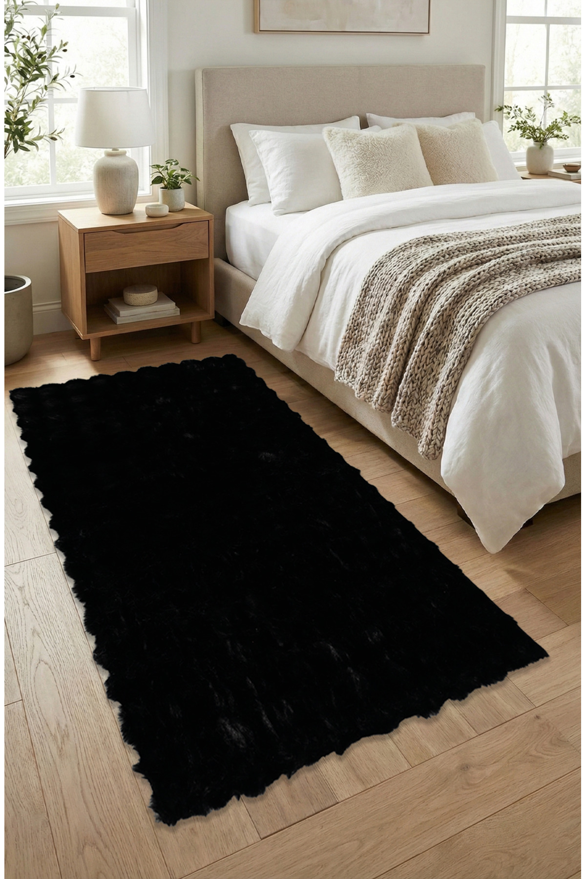 FeelHome Bubble Tavşan Tüyü, Kaymaz Süet Taban, Süper Soft, Ultra