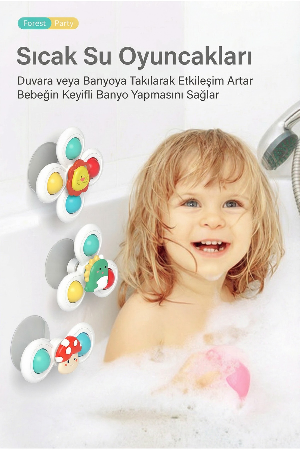 Genel Markalar 3'lü Bebek Vakumlu Döner Topaç: Duyu Gelişimi Destekli, Serbest Kombinasyonlu ABS Hayvan Oyuncağı fotoğrafı 3 (önizleme)
