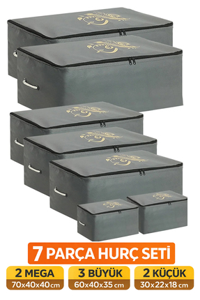 umbellatum Hurç Organizer Seti 7 Parça | 2 Mega 3 Büyük 2 Küçük | Antrasit Ba...