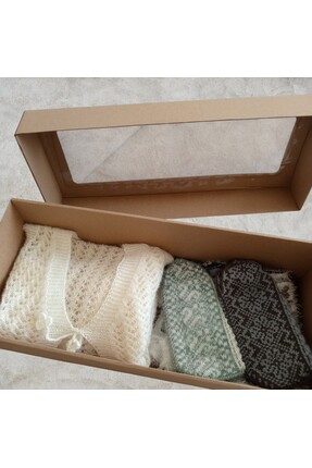 SETORİA Kutulu Çeyizlik Gelin Yeleği, 2 Adet Patik ve 2 Adet Sabunluk Bohça Seti