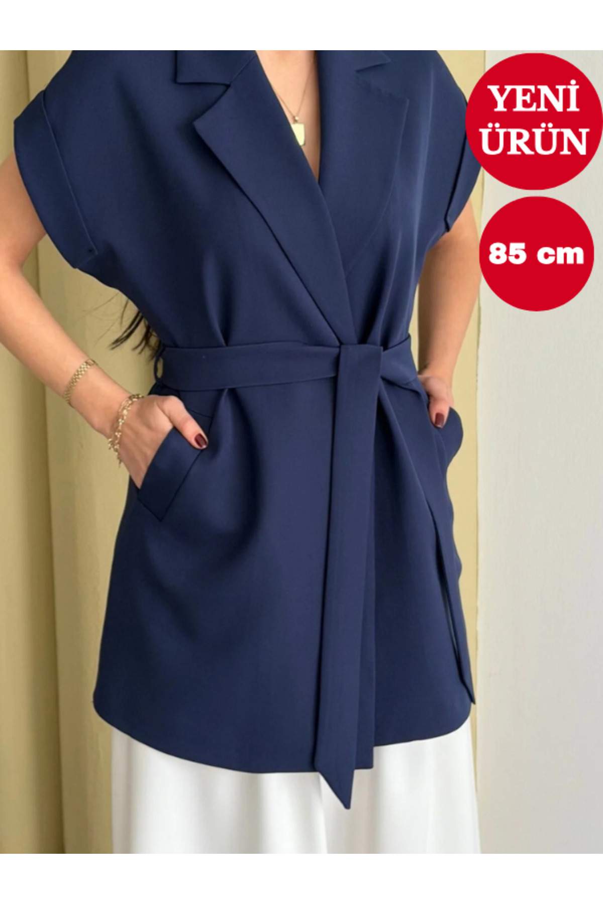 LONG Low Sleeve Belted Vest