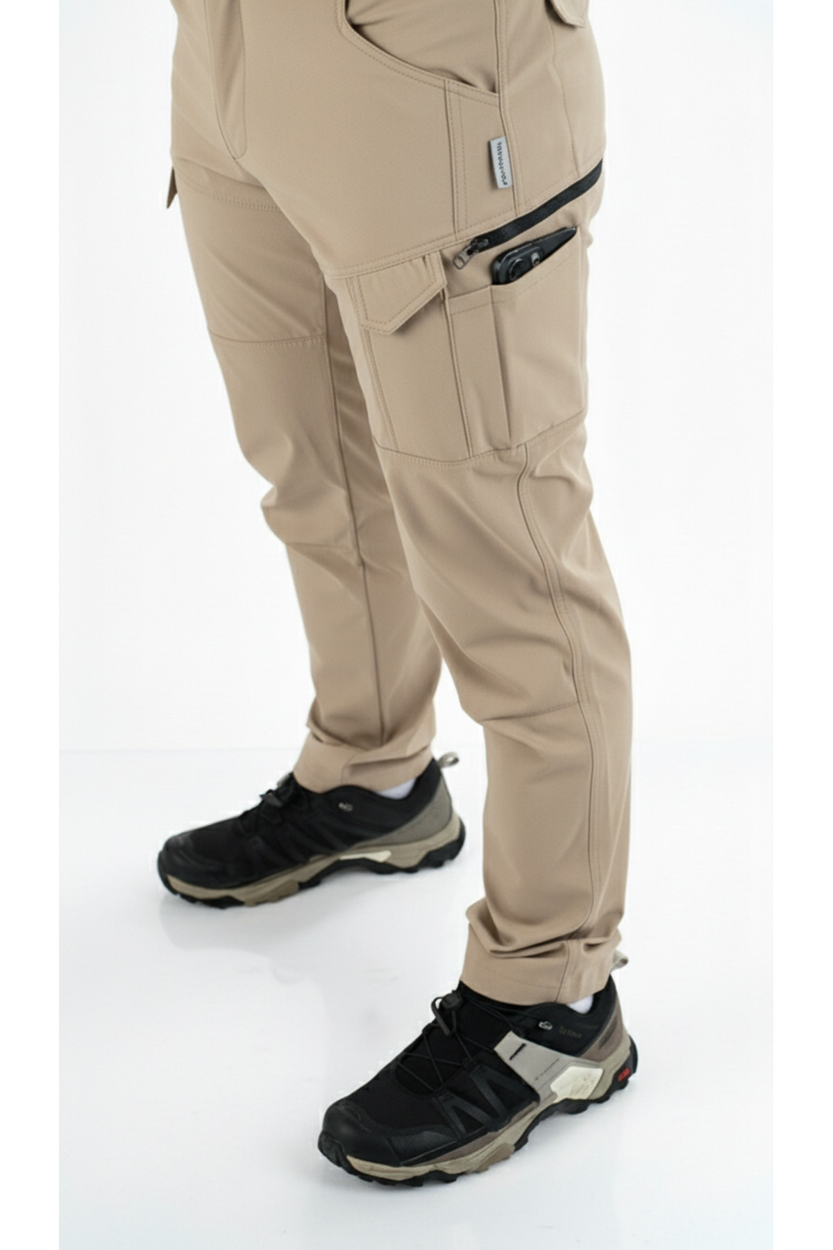 SNOWMOUNT  Outdoor Trekking Taktikal Likralı Mevsimlik Doğa Yürüyüşü Kaliteli Şık Duruş Bej Renk Pantolon - Görsel 3