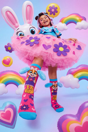 Katia & Bony Kız Çocuk Kulak Aksesuarlı Köpek Desenli Dizüstü Çorap