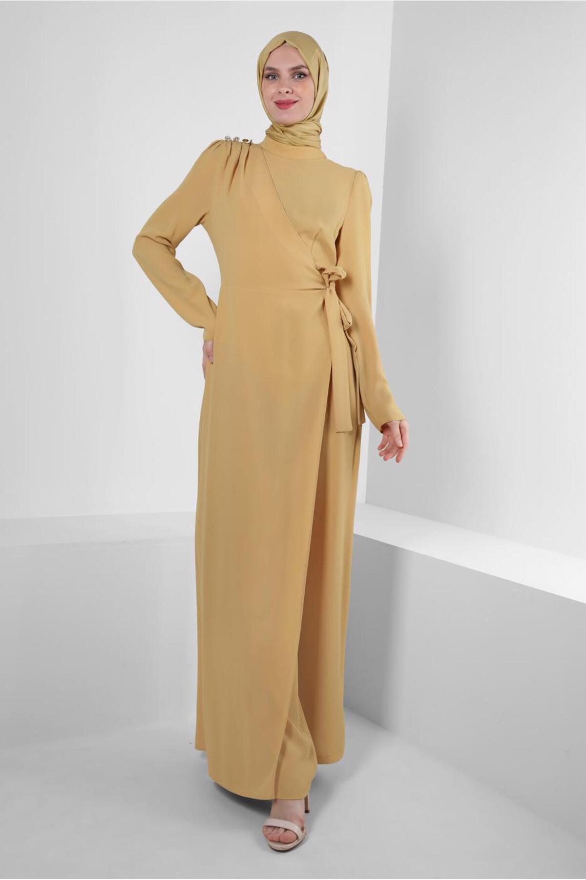CREPE JUMPSUIT WITH BINDING DETAIL 42885