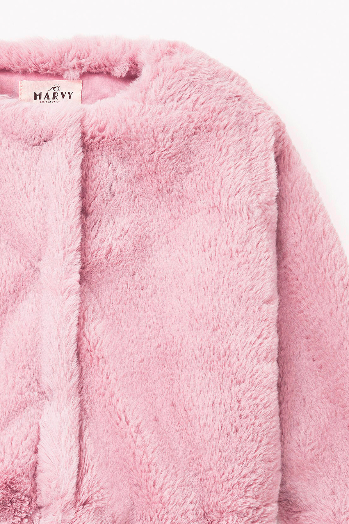 Marvy Pembe Suni Kürk Ceket fotoğrafı 3 (önizleme)