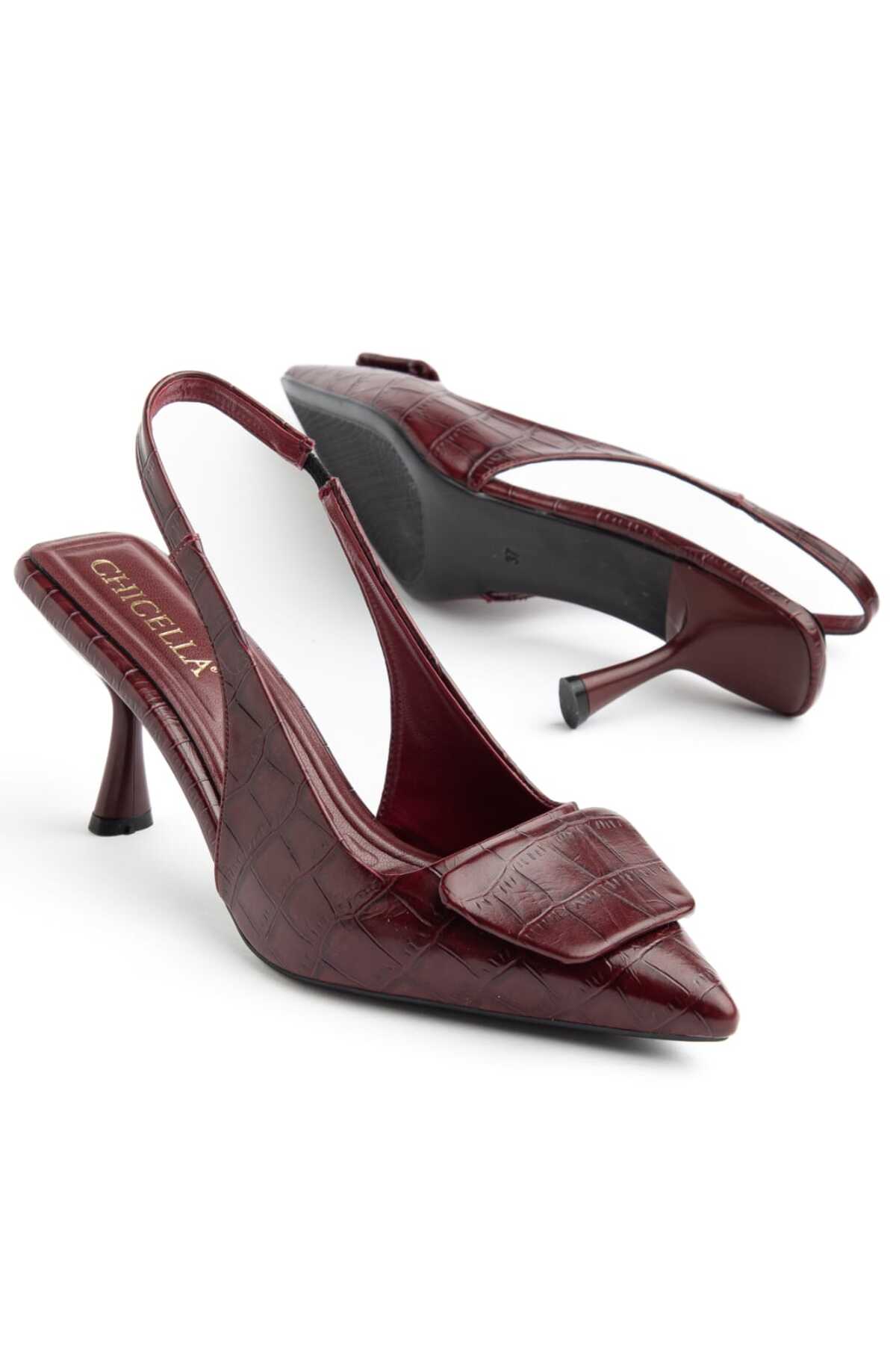 Adessa Bordo Kadın Topuklu Ayakkabı Stiletto