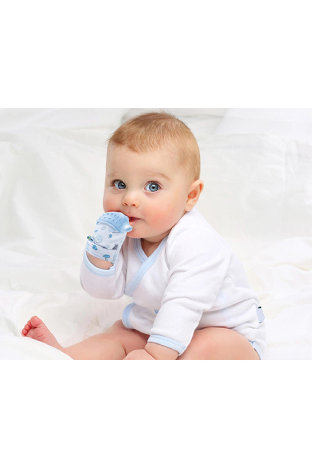 Babyjem Hışırtılı Silikon Diş Kaşıyıcı Eldiven Kirpi - Mavi fotoğrafı 2 (önizleme)