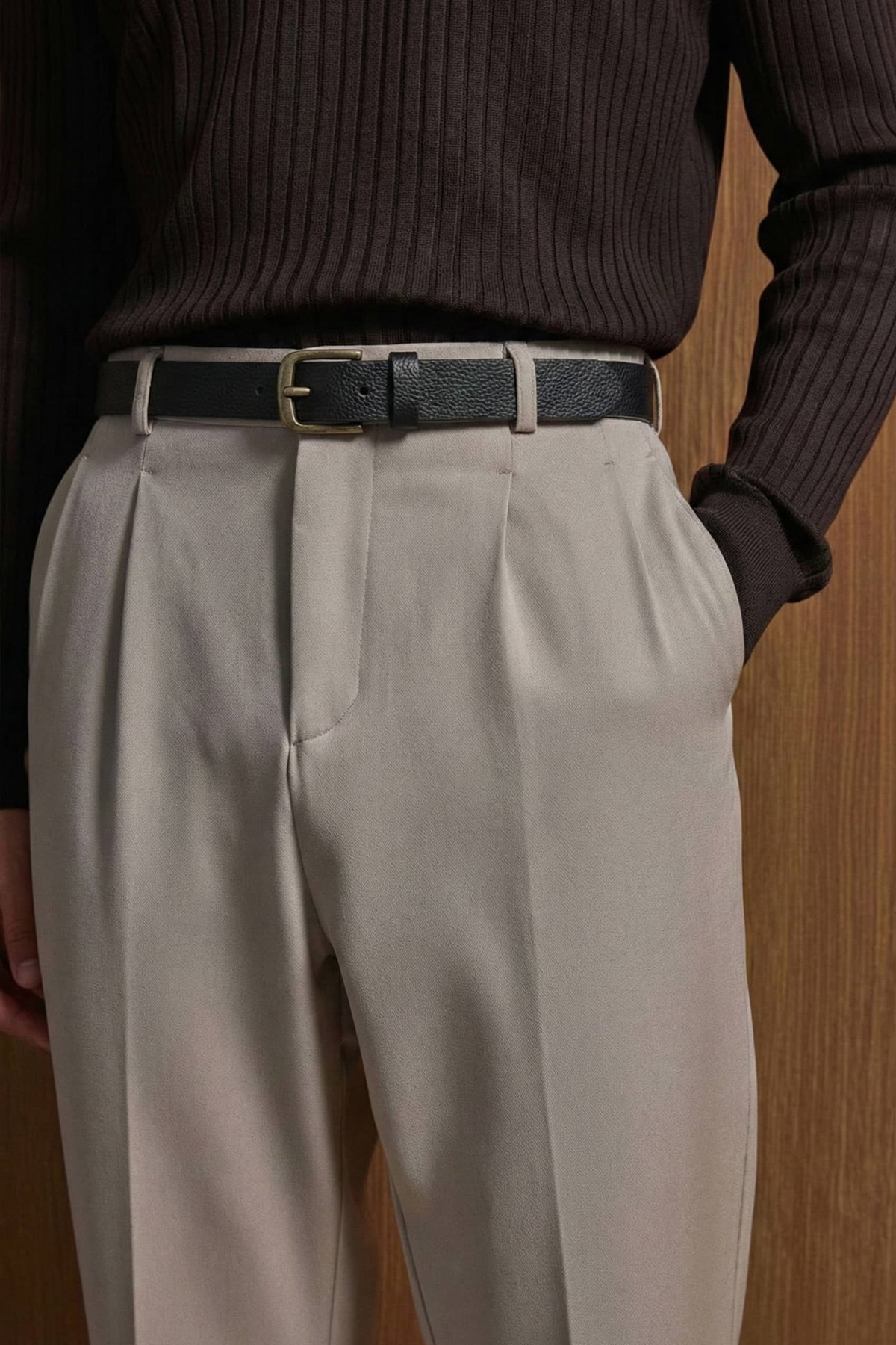 ablukaonline  Erkek İnce Kare Tokalı Kemer Siyah - Görsel 2