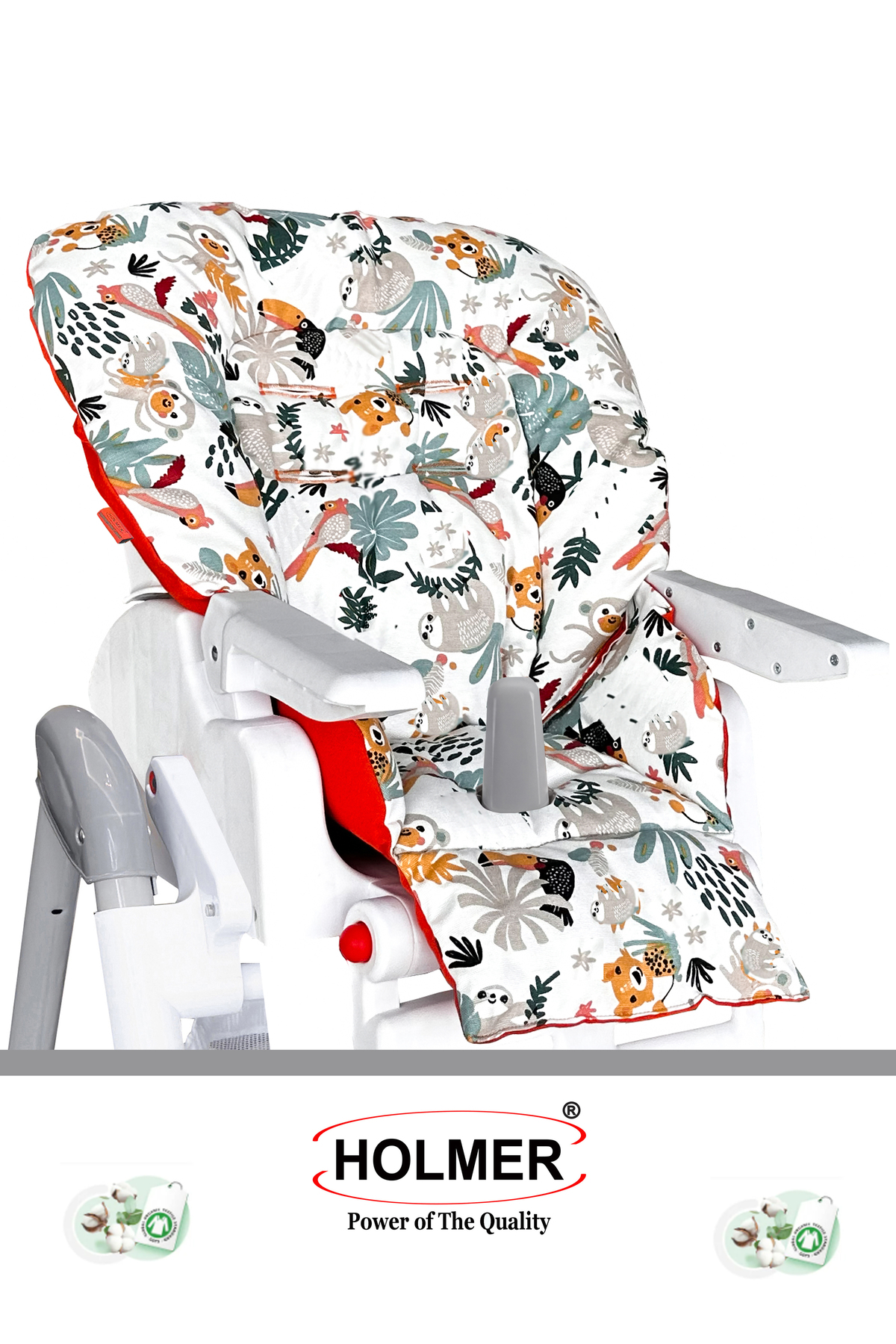 Holmer Leke Tutmaz Organik Mama Sandalyesi Minderi & Kılıfı Max-M Açık Gri fotoğrafı 2 (önizleme)