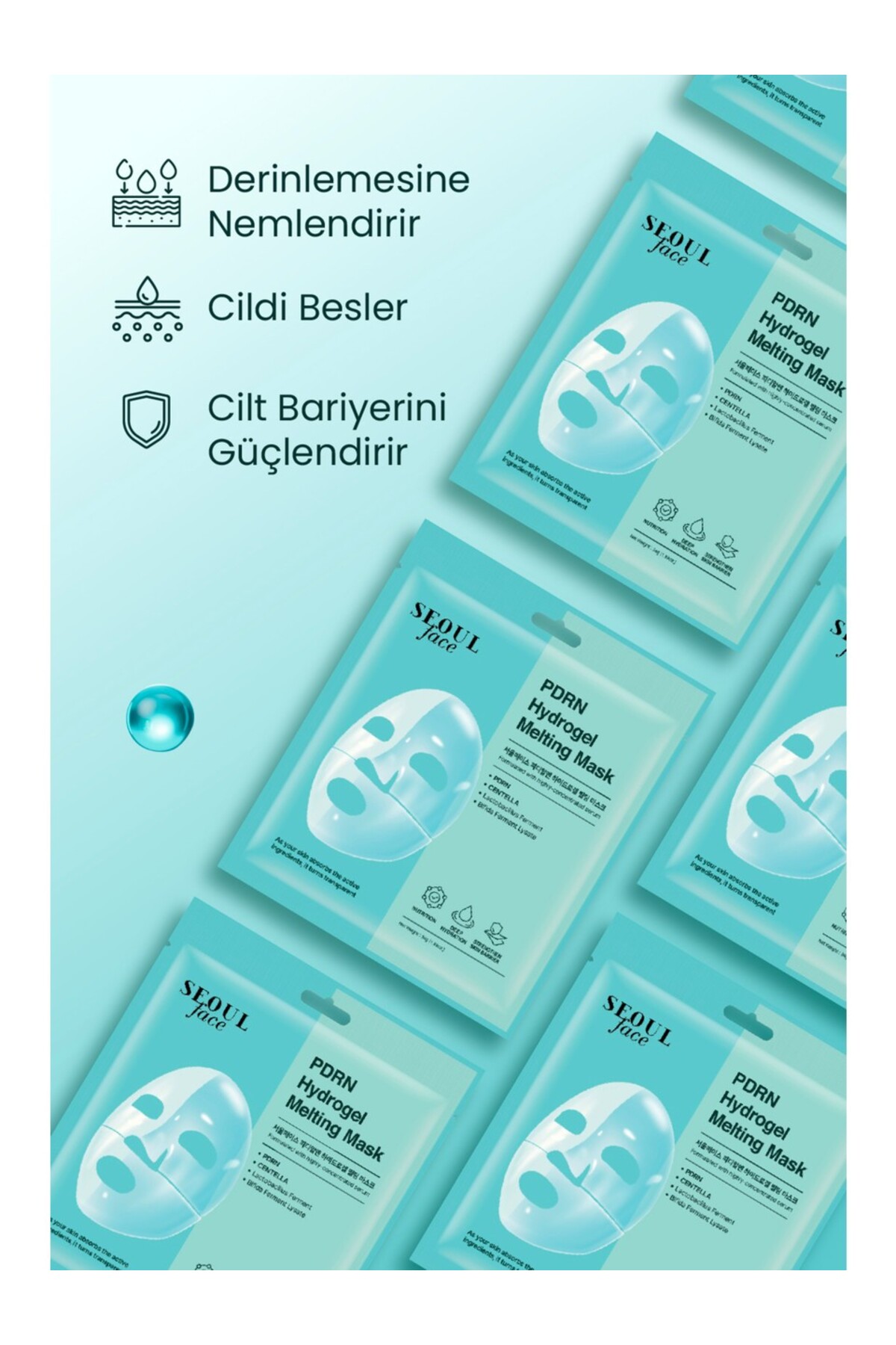 Dermal Pdrn Hydrojel Eriyen Maske Nemlendirici Şeffaf Jel Maske 34