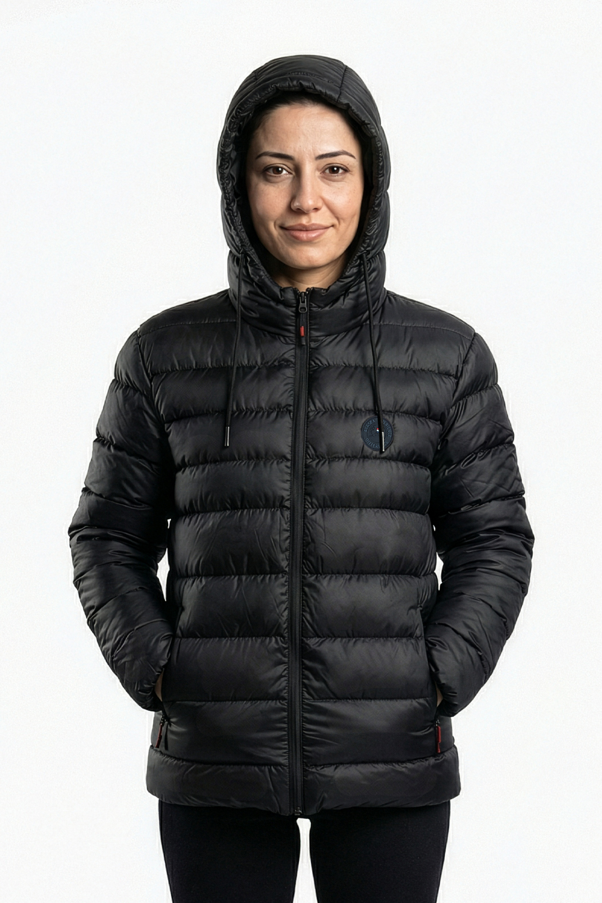 D1fference  Kadın Kışlık Şişme Mont Sıcak Tutan Dolgu İçi Astarlı Su İtici Rüzgar Geçirmez Kapüşonlu Spor Mont - Görsel 2