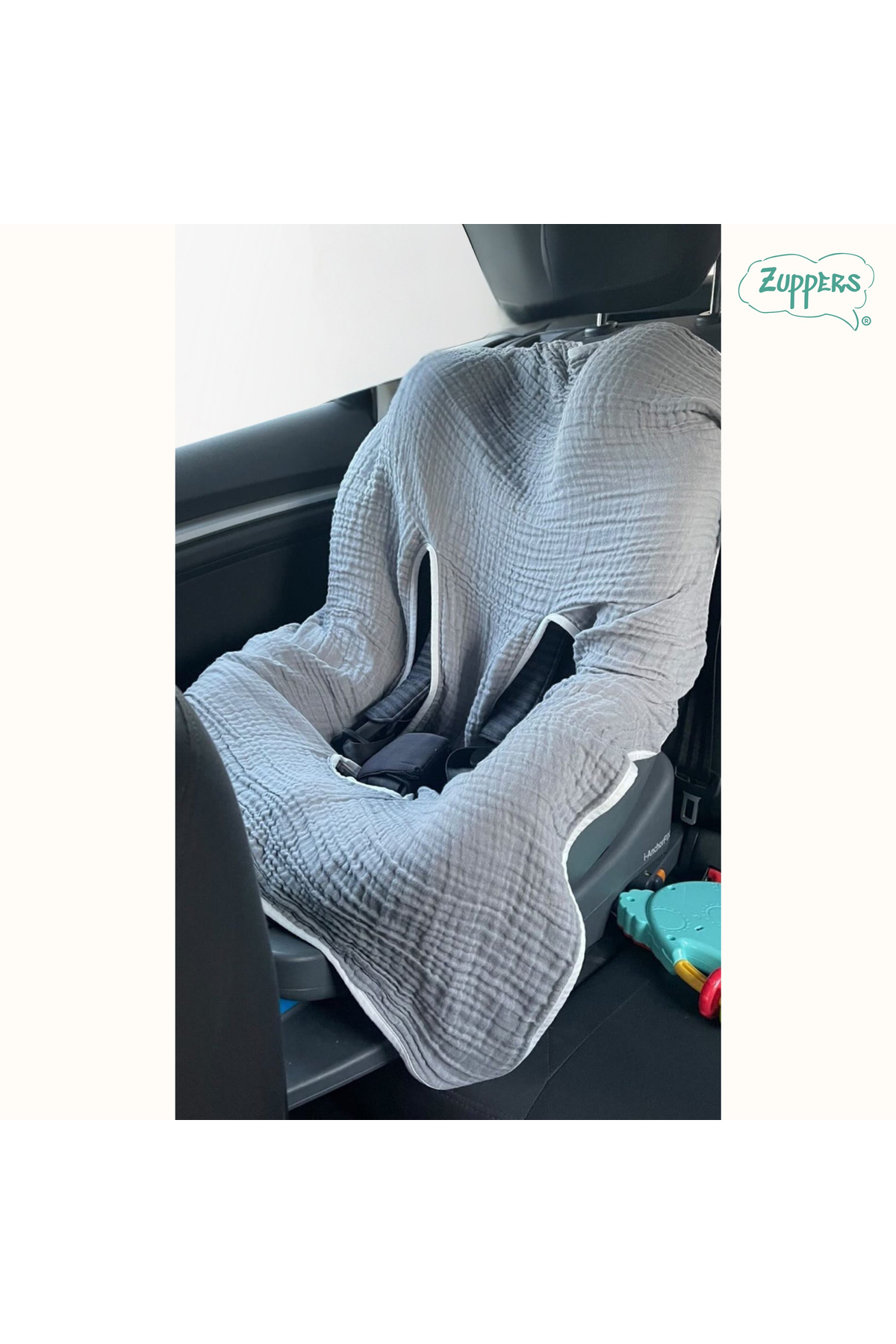 Zuppers Müslin Oto Koltuğu Ve Anakucağı Kılıfı - Duman fotoğrafı 6 (önizleme)
