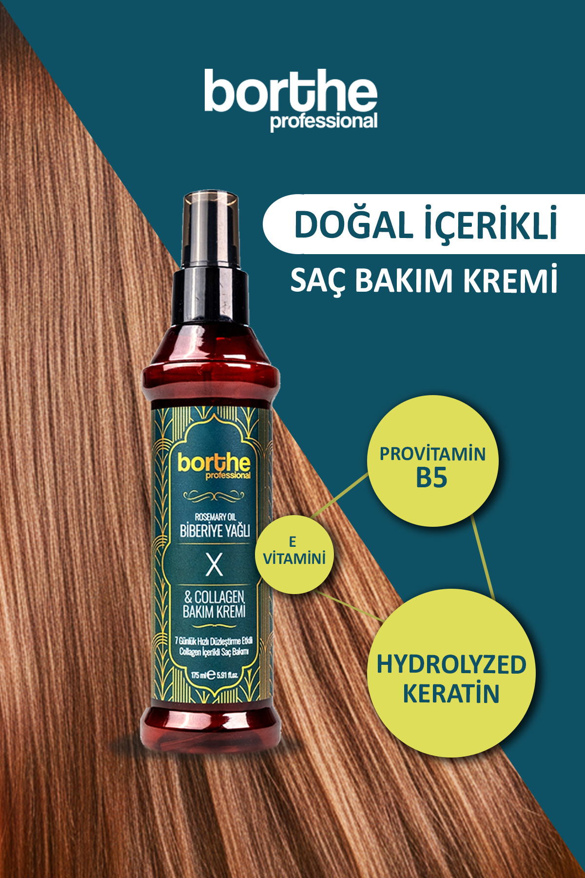 Düzleştirici Etkili Biberiye Yağlı Keratin Kremi 175ml — BiberiyeKeratinX — تصویر 4 از 7