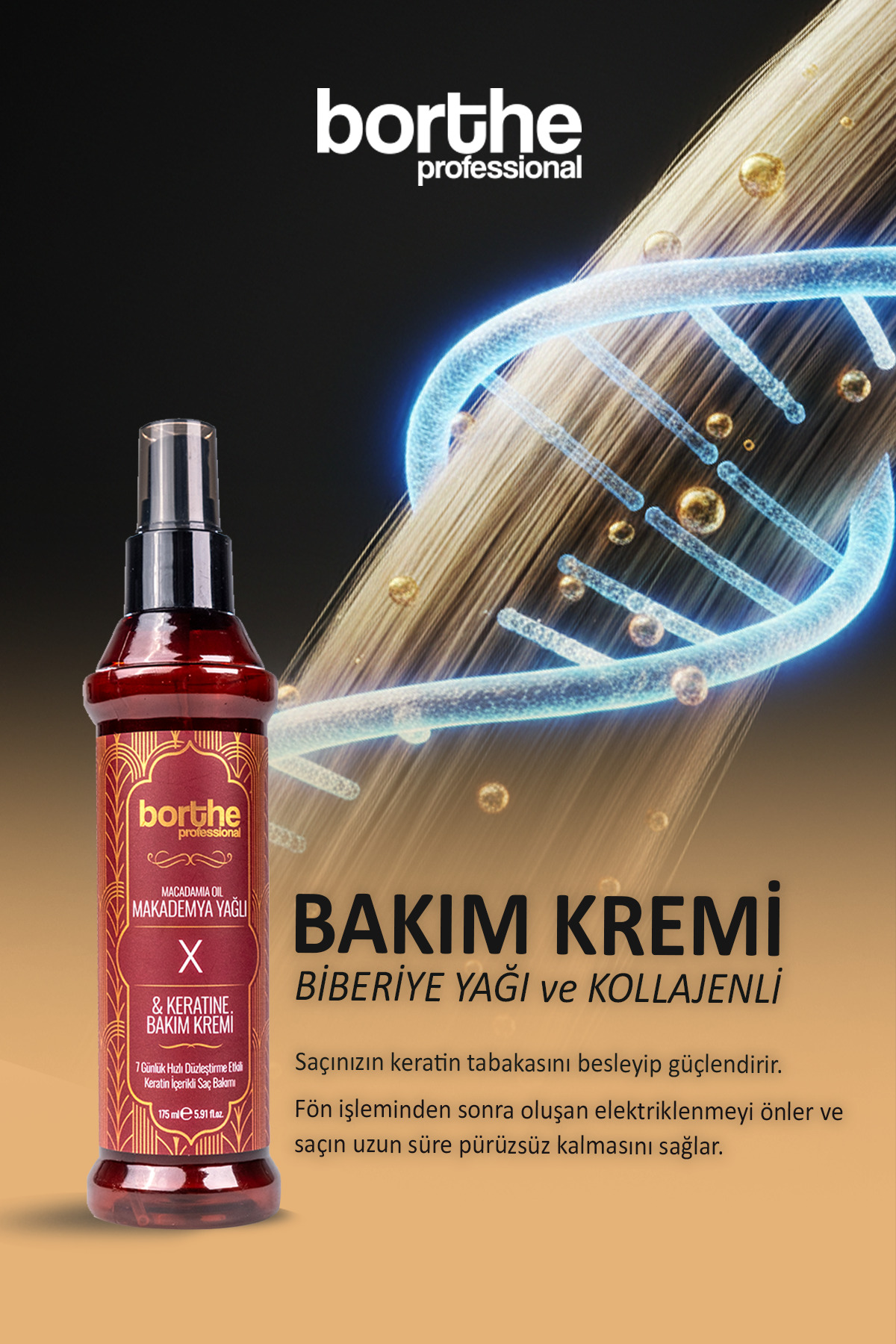Düzleştirici Etkili Makademya Yağlı Keratin Kremi 175ml — MakademyaKeratinX — تصویر 2 از 6