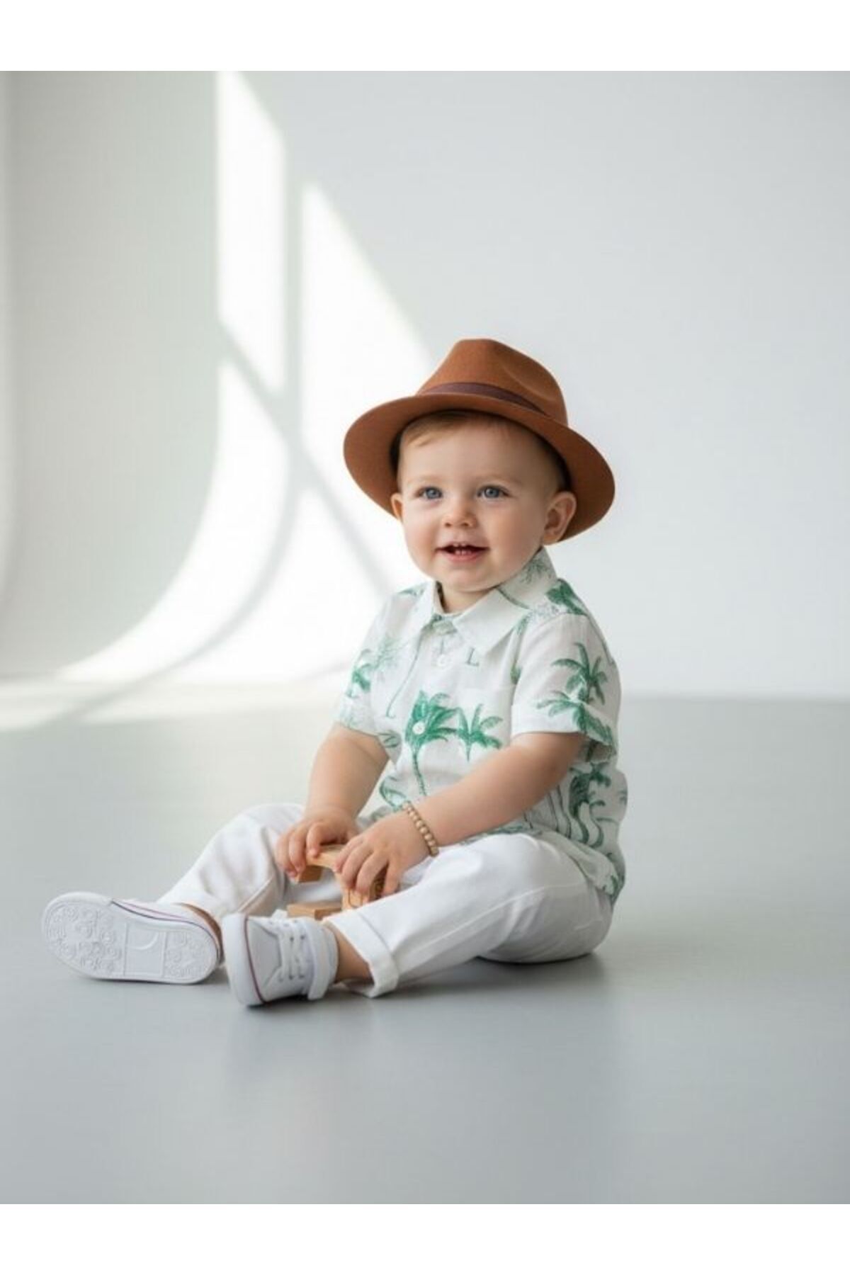 çikoby Erkek Bebek Pamuklu Fil Desenli Kısa Kol Gömlek fotoğrafı 2 (önizleme)