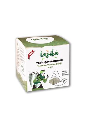 LAZİKA Yeşil Harman-Yasemin çiçeği & Tarçın (37,5 g)- 25’li PLA Piramit Poşet...