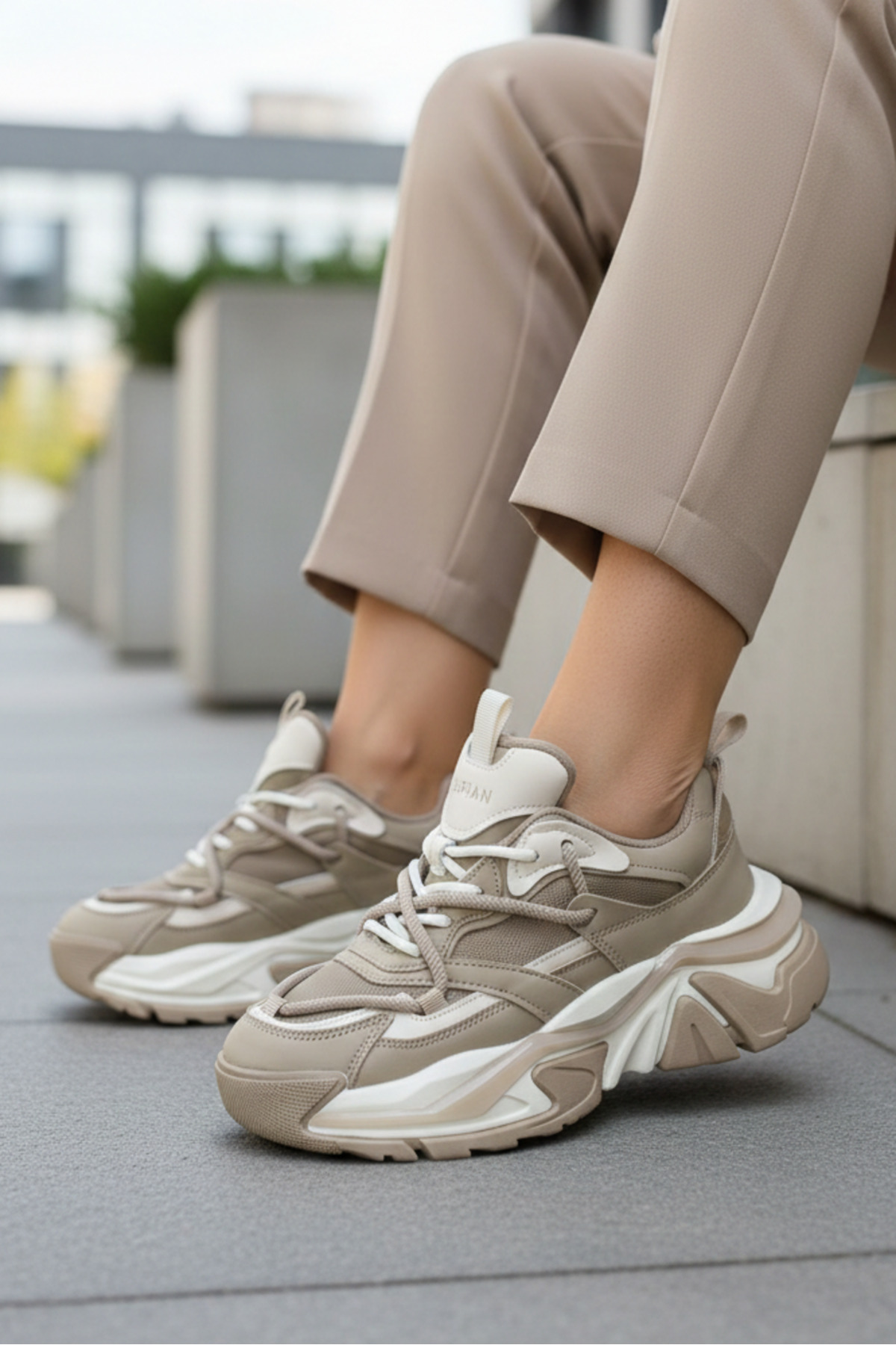 Lufian  Kate Kadın Sneaker Günlük Ayakkabı 25y 122230015 Z Bej