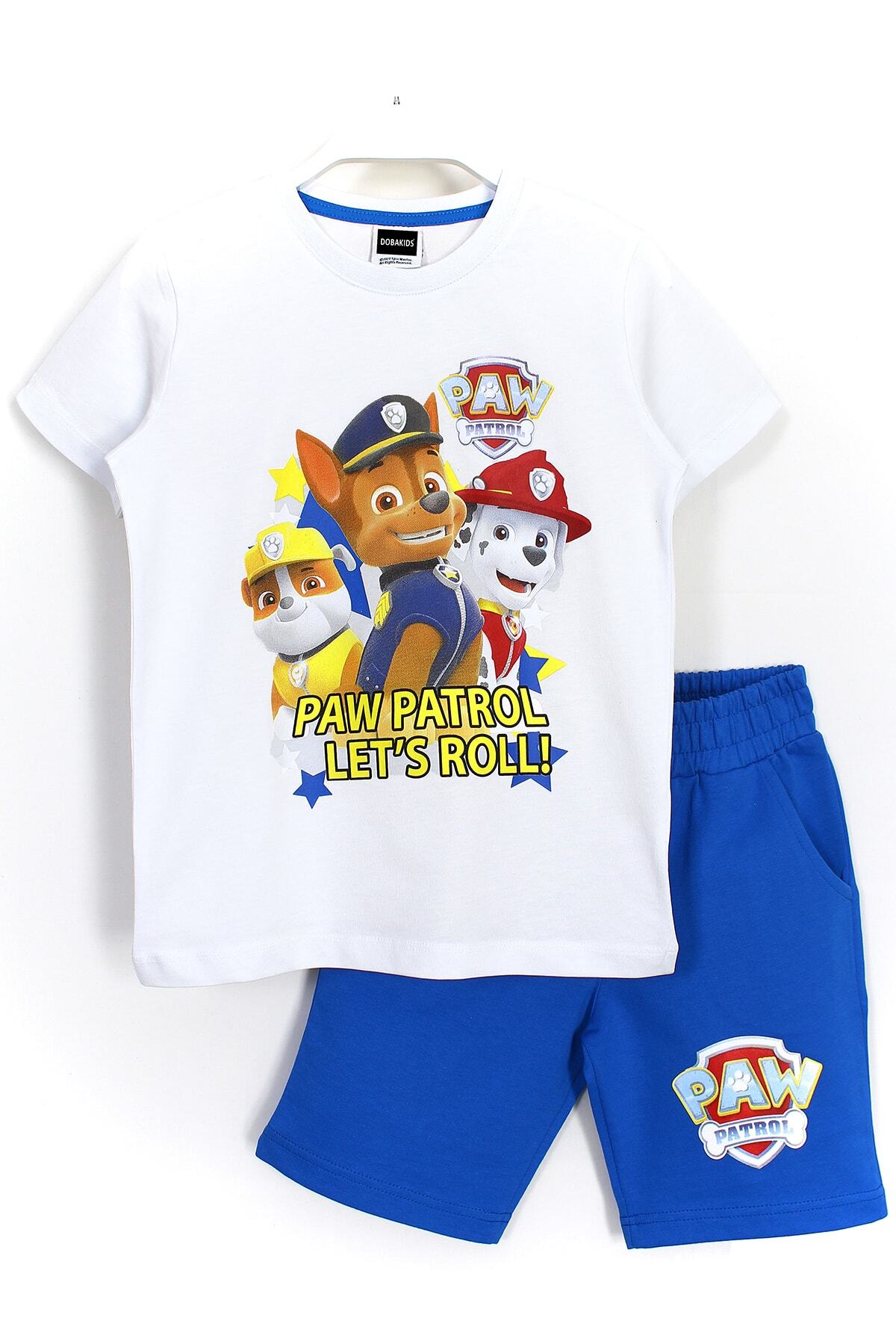 Paw Patrol Rubble Marshall Chase Printed Suit White Blue