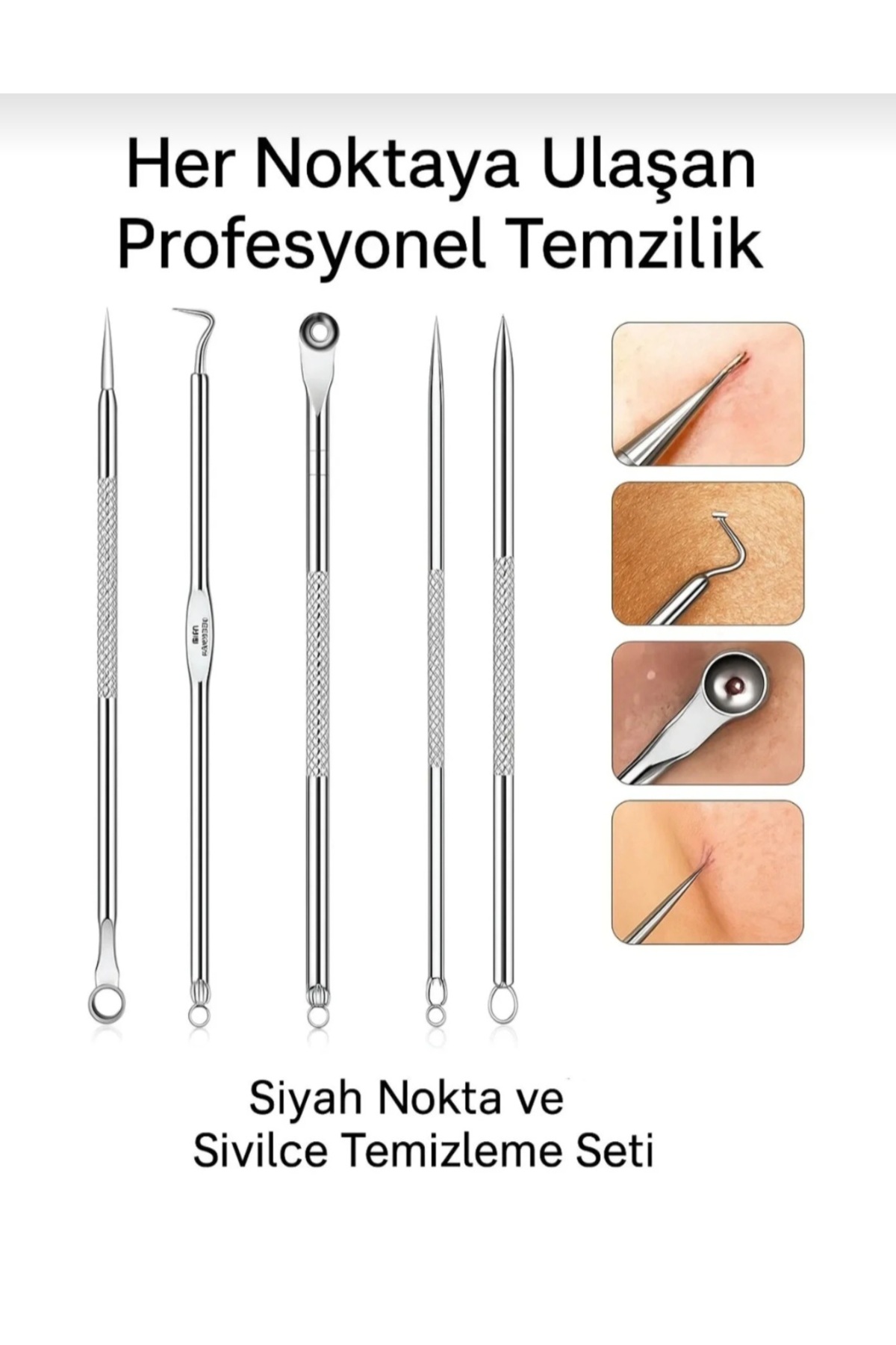 4 Parça Celik Paslanmaz Çelik Sivilce Akne Siyah Nokta Temizleme Aparatı — TYC7RQ6ZAN168798767765162 — تصویر 8 از 8