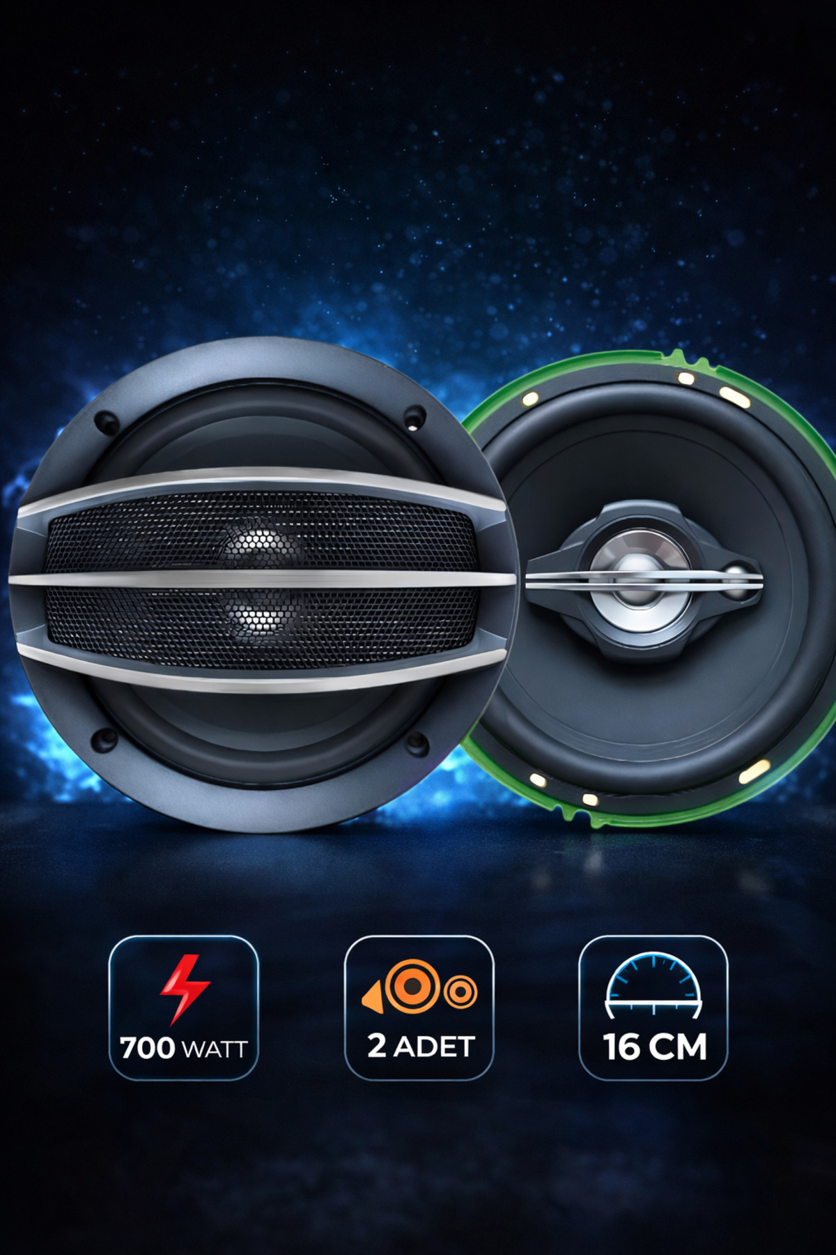 Sunask A/d/s Audıo 16 Cm 700 Watt Oto Hoparlör 2 Adet 1. Sınıf