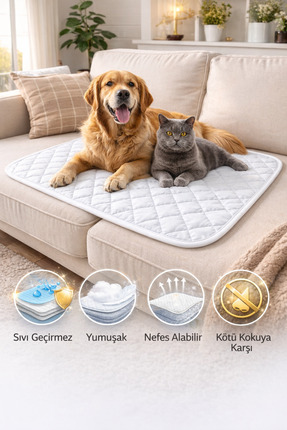 TEXTİLEGARDEN Yıkanabilir Kapitoneli Sıvı Geçirmez Kedi Ve Köpek Çiş Pedi-Ped...