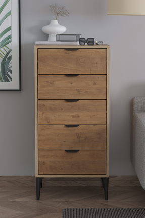 SARMOBİ Arden 5 Çekmeceli Şifonyer/Çamaşırlık 50x105x40 cm Atlas Çam – Modern...