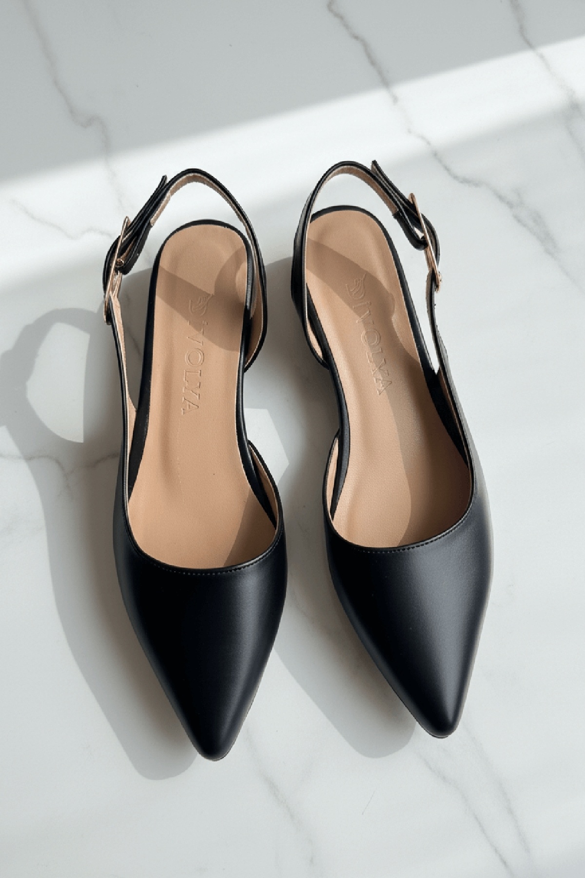 DİVOLYA  Metua Siyah Cilt Yanı Tıkalı ( 2 cm Topuklu ) Sivri Burun Ayakkabı - Görsel 3