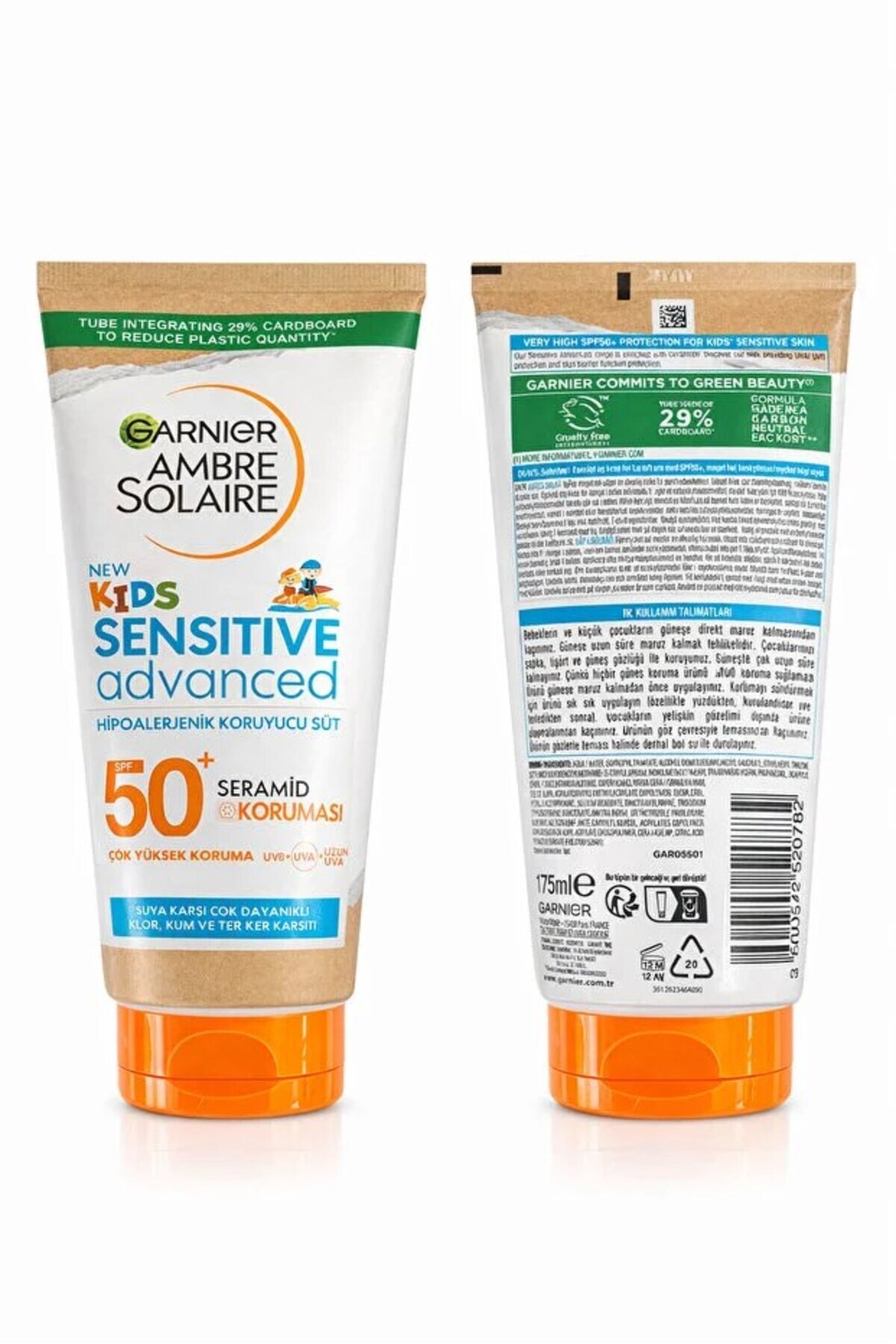 Garnier Ambre Solaire Çocuklar İçin Hipoalerjenik Koruyucu Süt SPF50+ 175 ml fotoğrafı 2 (önizleme)
