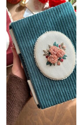 shaması El Yapımı Vintage Nakışlı Defter – A5 / 100gr / 384 Sayfa – Çizgisiz