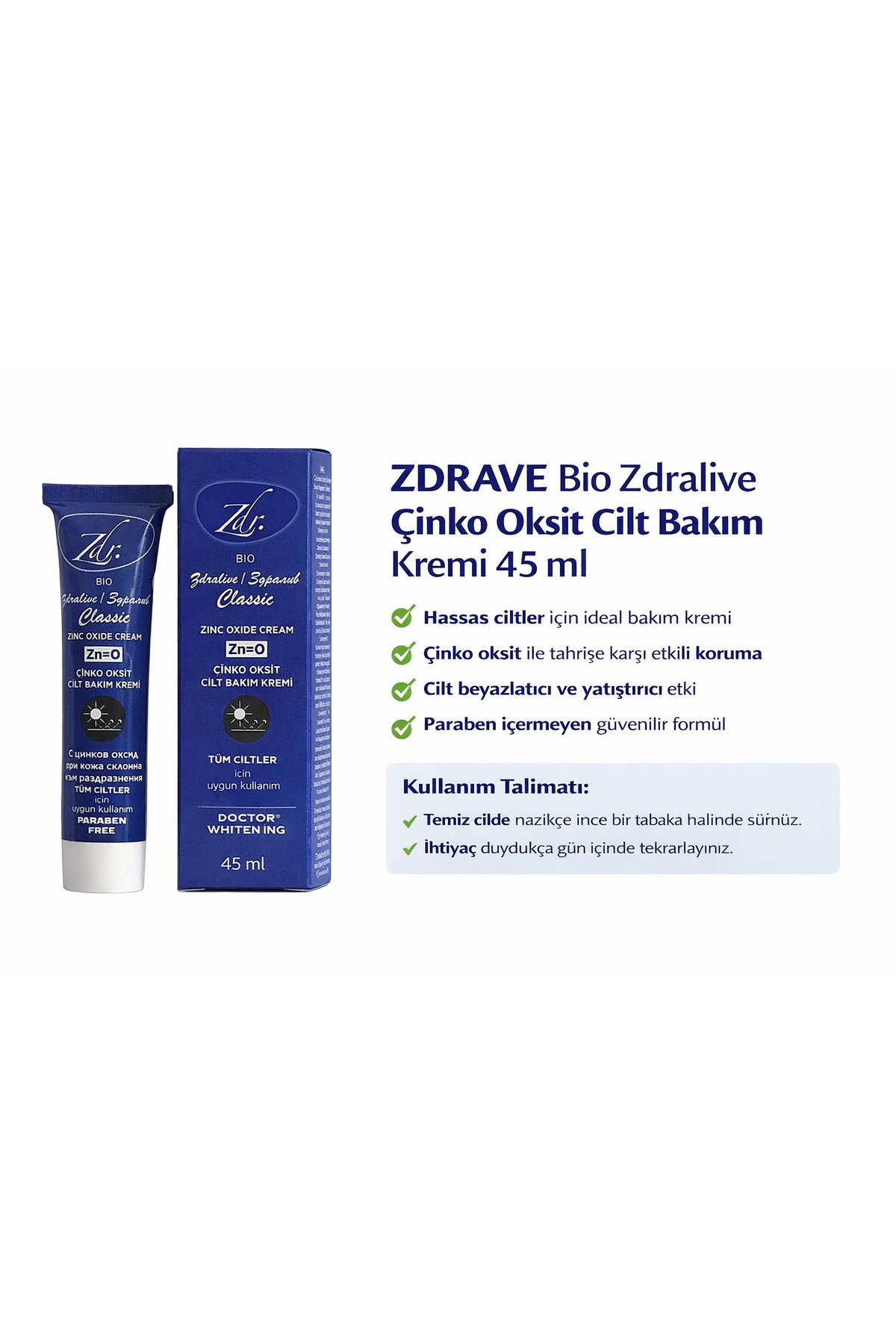 Bio Zdralive Çinko Oksit Cilt Bakım Kremi — FCSSHP76203740 — تصویر 2 از 4