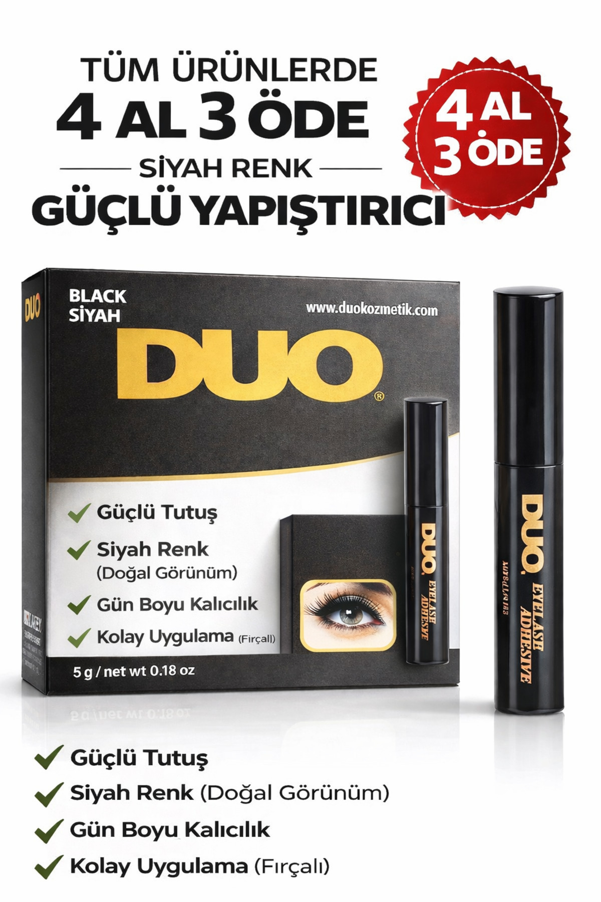Duo Kirpik Yapıştırıcısı Siyah Fırçalı Takma Kirpik için 5 gr Yorumları