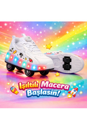 sepona Patenli Çocuk Ortopedik Işıklı Paten Tekerlekli Rocky Spor Kaykay 4 Te...
