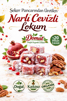 Domat Pikan Cevizli Lokum (Narlı) 400 Gr