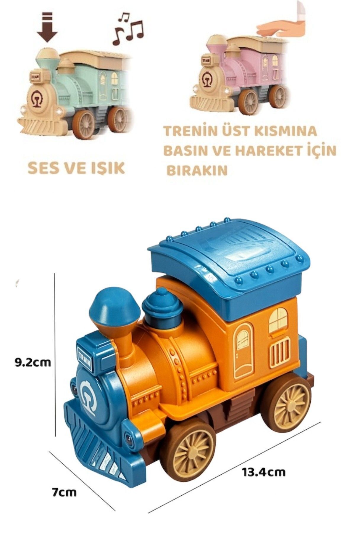 YILDIRIM OYUNCAK Pilli Sesli Işıklı ve Müzikli Bas Git Bebek Treni 13 cm fotoğrafı 2 (önizleme)