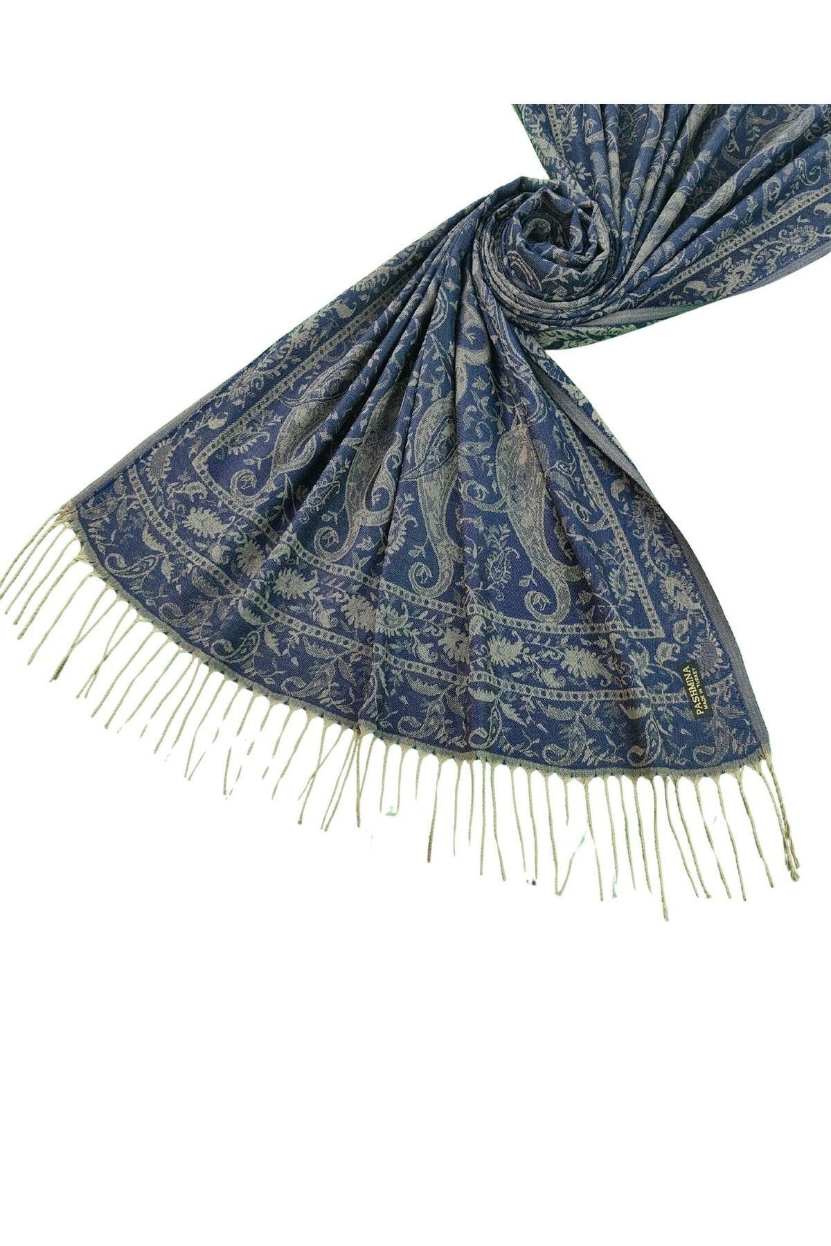mim eşarp Otantik Paşmina Şal 75x190 cm görsel 2