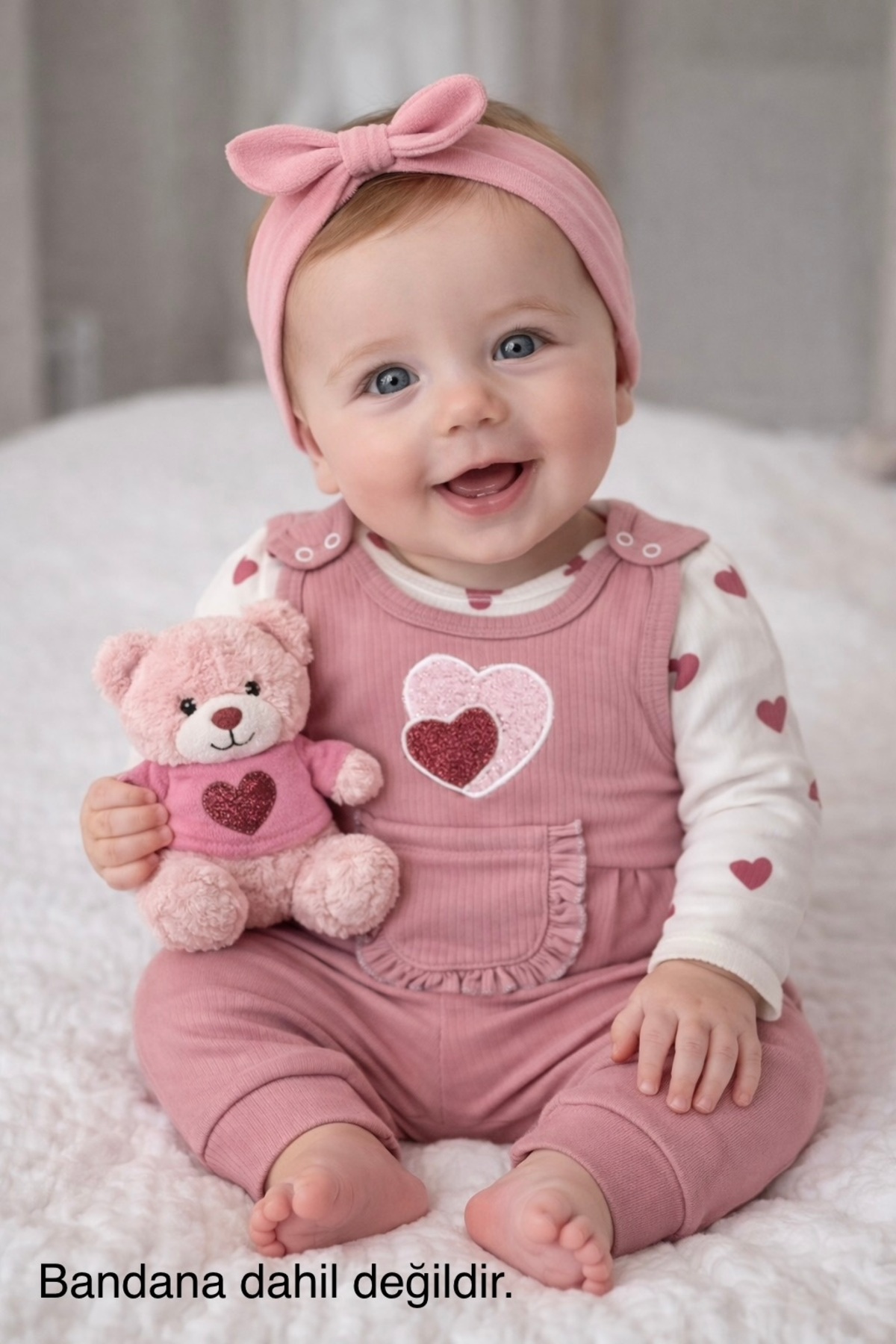 bebekyol Kalpli 2’li Kız Bebe Takım (bandanasız) fotoğrafı 3 (önizleme)