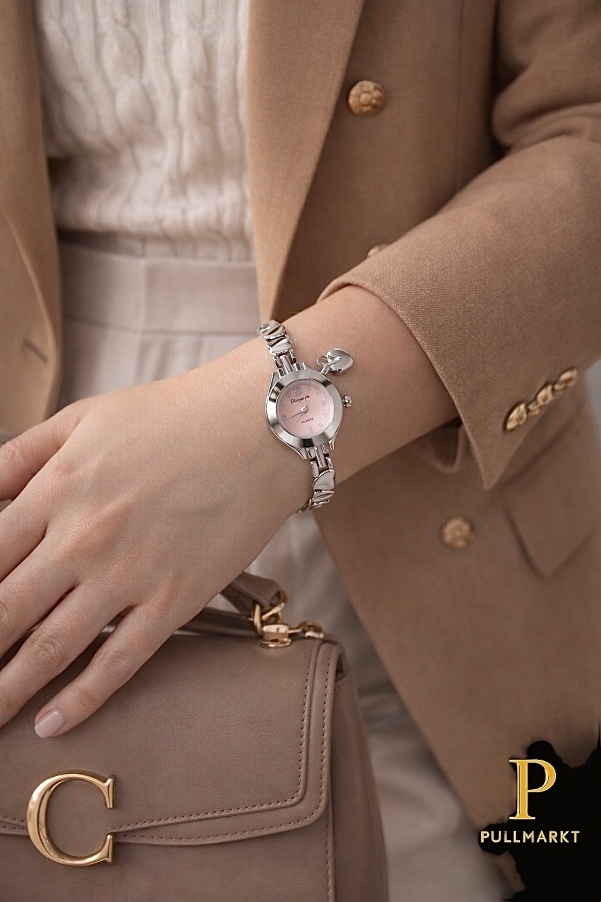 pullmarkt Love Serisi - Kalp Charm Detaylı kadın kol saati