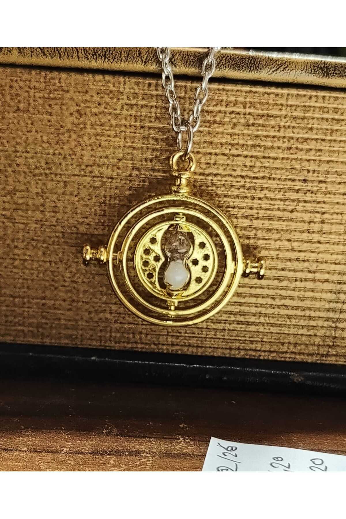 FG KONNİCHİWA Harry Potter Hermione Time Turner Glas Necklace Kolye Oyuncaklar Anahtarlık Küpe Zaman Değiştirici görsel 7