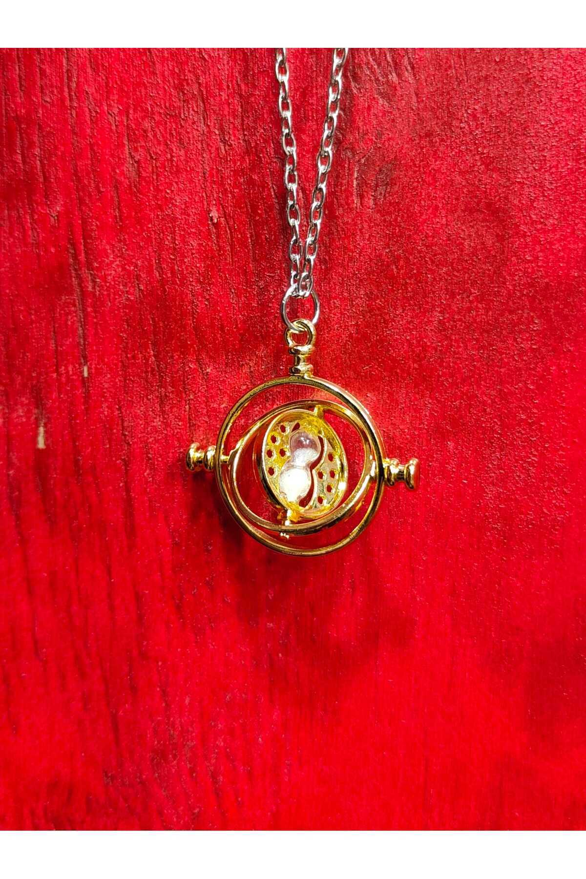FG KONNİCHİWA Harry Potter Hermione Time Turner Glas Necklace Kolye Oyuncaklar Anahtarlık Küpe Zaman Değiştirici görsel 4