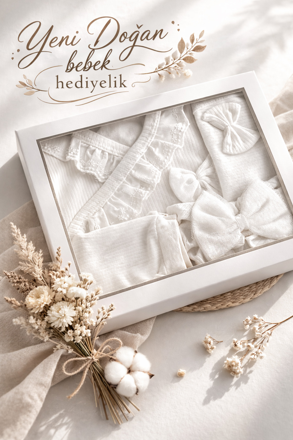 Arin Baby 5 'Lİ FİYONKLU FİSTOLU %100 PAMUK YENİ DOĞAN KIZ BEBEK HASTANE ÇIKIŞ SETİ/KIZ BEBEK ZIBIN SET fotoğrafı 6 (önizleme)