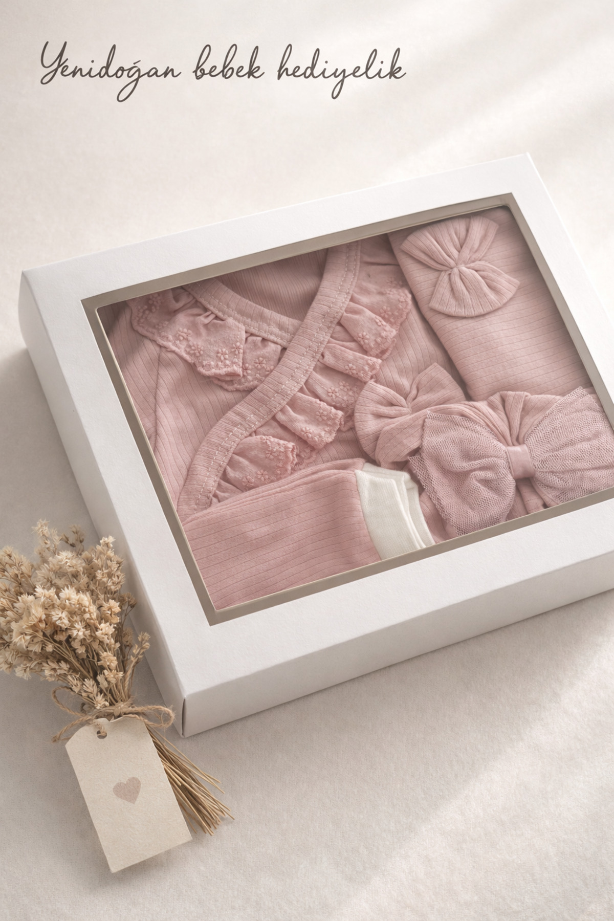 Arin Baby 5 'Lİ FİYONKLU FİSTOLU %100 PAMUK YENİ DOĞAN KIZ BEBEK HASTANE ÇIKIŞ SETİ/KIZ BEBEK ZIBIN SET fotoğrafı 3 (önizleme)