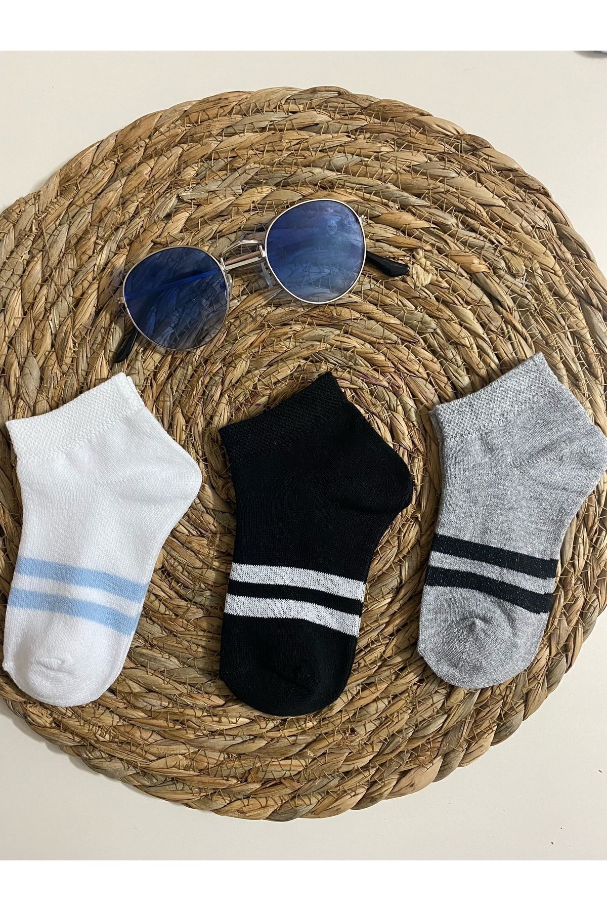 Hobins Sportswear & Company Erkek Çocuk Çember Desenli Patik Çorap 6 Çift Kolej Çorabı fotoğrafı 4 (önizleme)