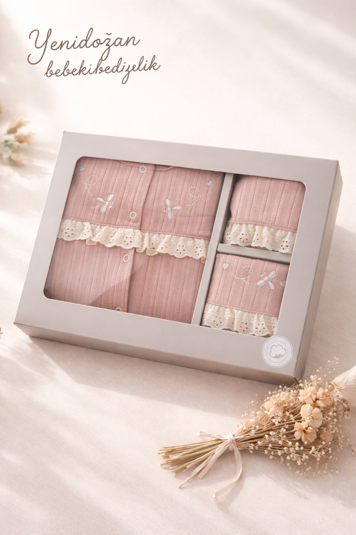 Arin Baby YENİDOĞAN 5Lİ ZIBIN SET/%100 PAMUK KIZ BEBEK HASTANE ÇIKIŞI/HEDİYELİK KIZ BEBEK HASTANE ÇIKIŞI fotoğrafı 3 (önizleme)