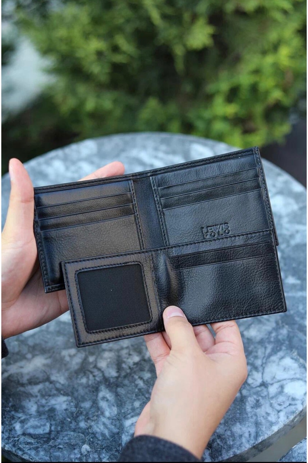 LEWİS POLO  Dras Hakiki Deri Bol Kartlıklı Kullanışlı Siyah Erkek Cüzdanı - Görsel 4