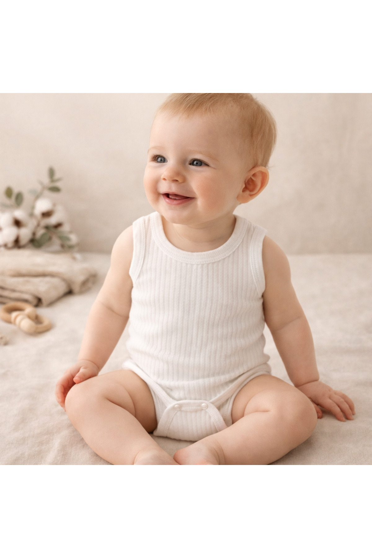 Novibaby 5'li Pamuklu Bebek Atlet Body Zıbın Raporlu Çıtçıtlı Beyaz, Yenidoğan Çocuk 0-36 Ay, Esnek Kalıp fotoğrafı 4 (önizleme)