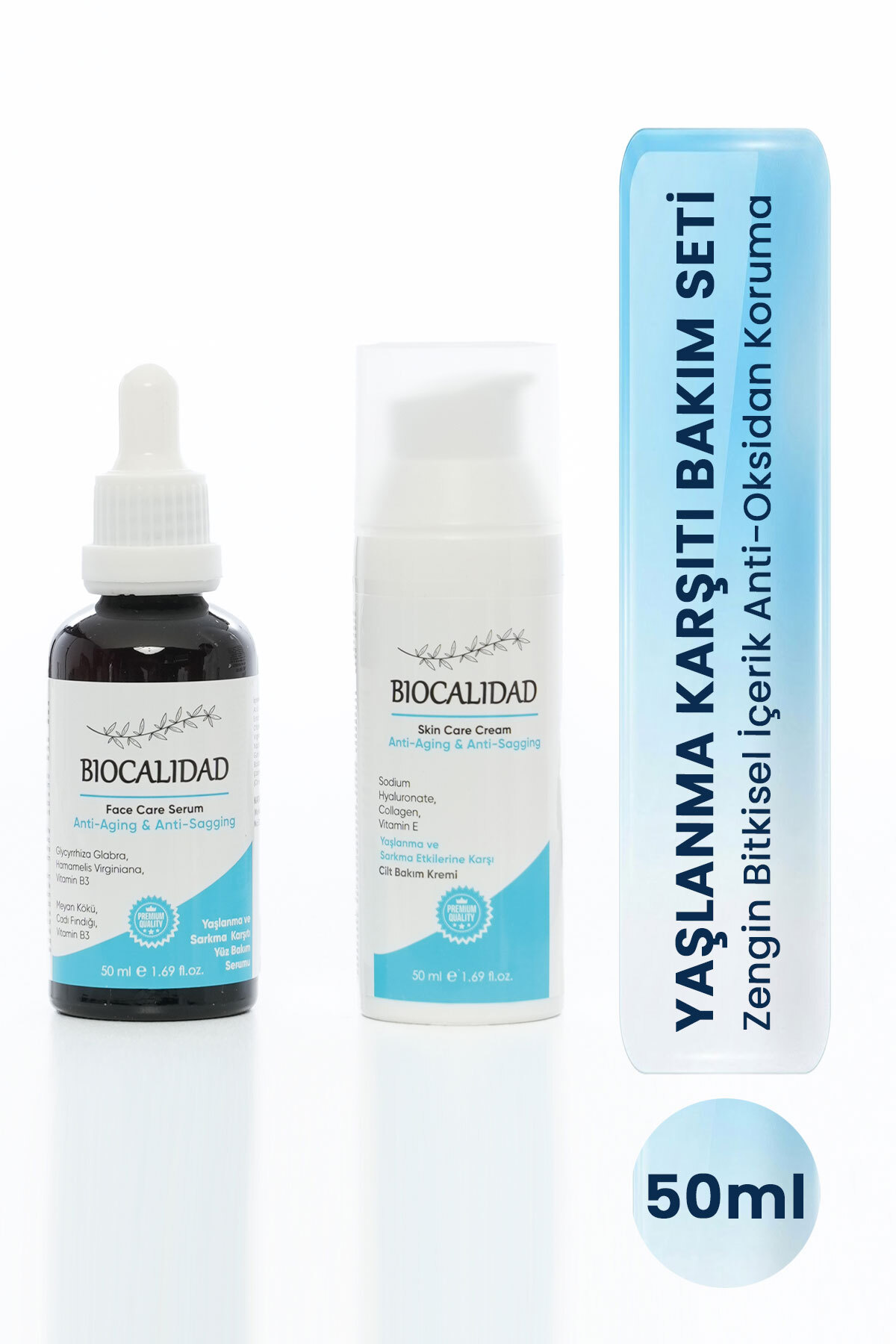 biocalidad Yaşlanma ve Sarkma Karşıtı Krem ve Serum Seti 50ml + 50ml — yaşlanma