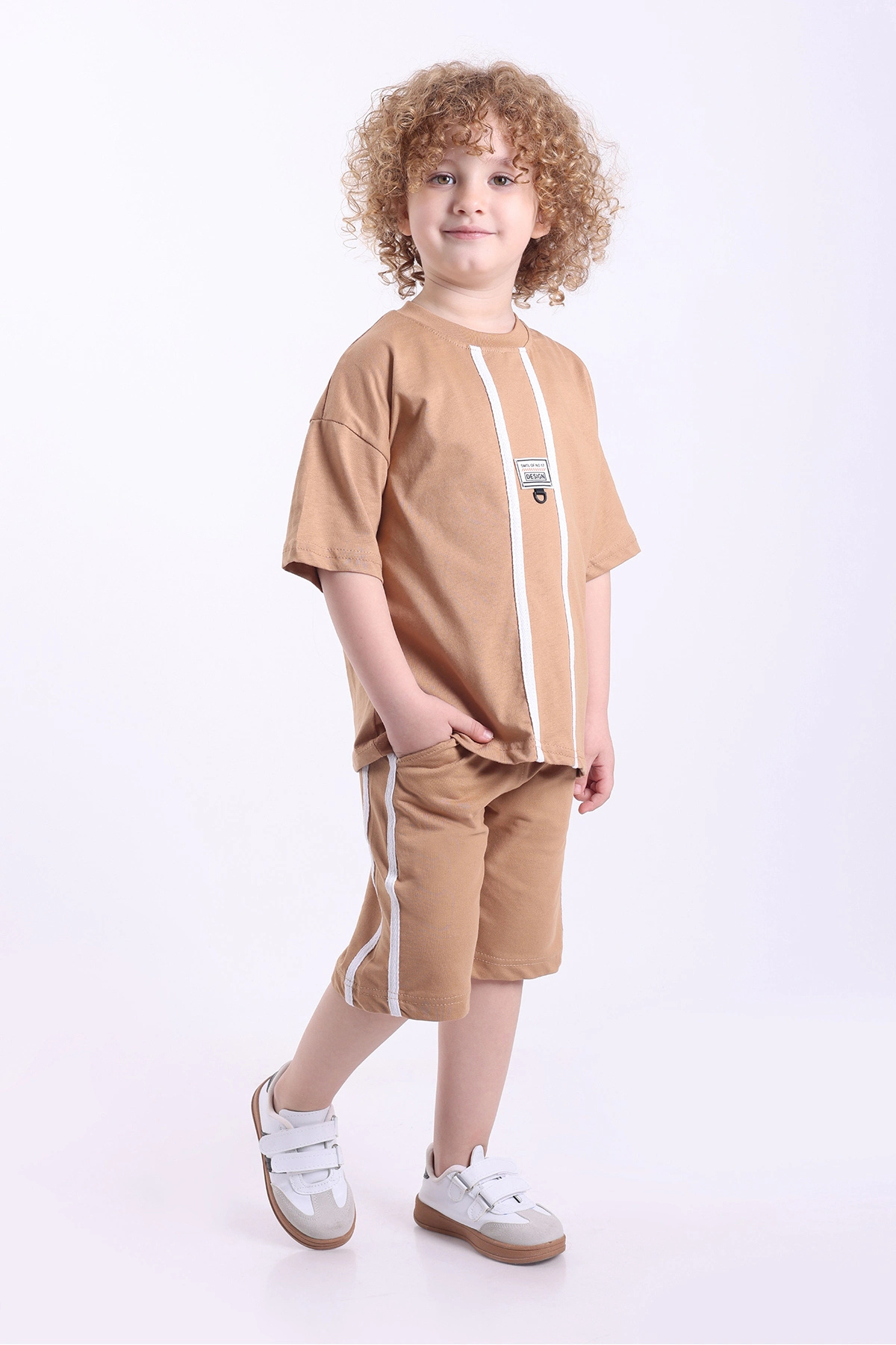 Summer Set with Stripes and Accessories for Boys 3-6 Years Oversize Shorts